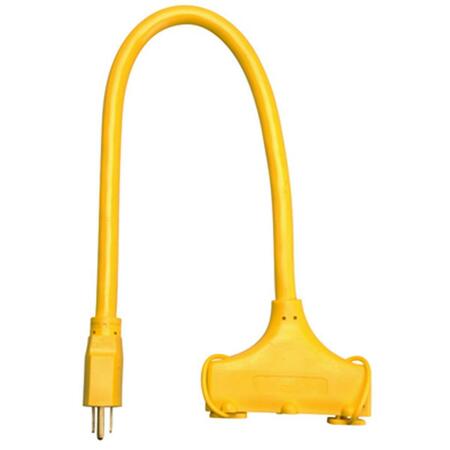 MASTER ELECTRONICS 04112ME 2 ft. Yellow 3 Outlet Extension Cord 469379